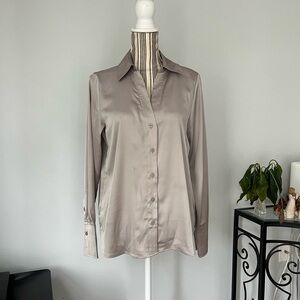 H&M taupe blouse sz M NWOT
